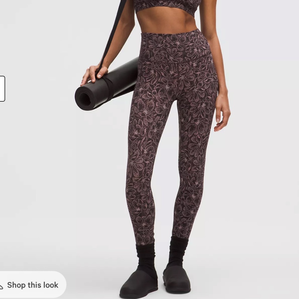 lululemon Align™ High-Rise Pant 25"  Dotted Magnolia Pink Multi Sz 10